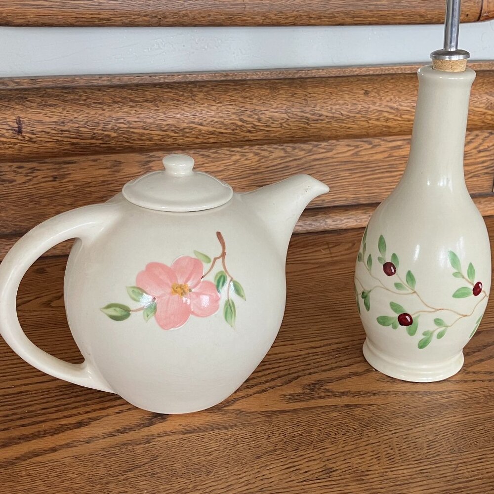 Emerson Creek Pottery Tea Pitcher and Olive Oil Dispenser